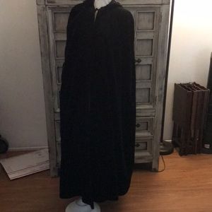 Black velvet hooded Cape